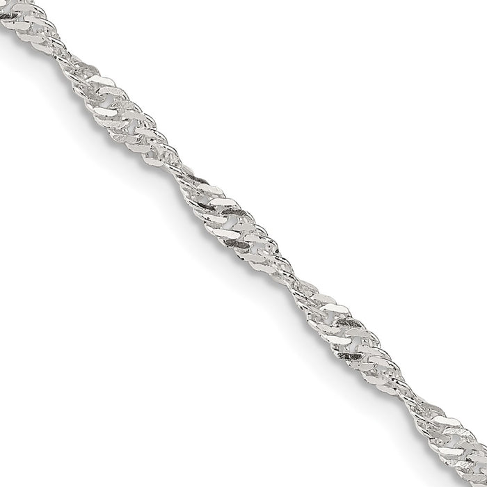 High-Quality 2.25mm Sterling Silver Singapore Chain - Stylish & Affordable!-1