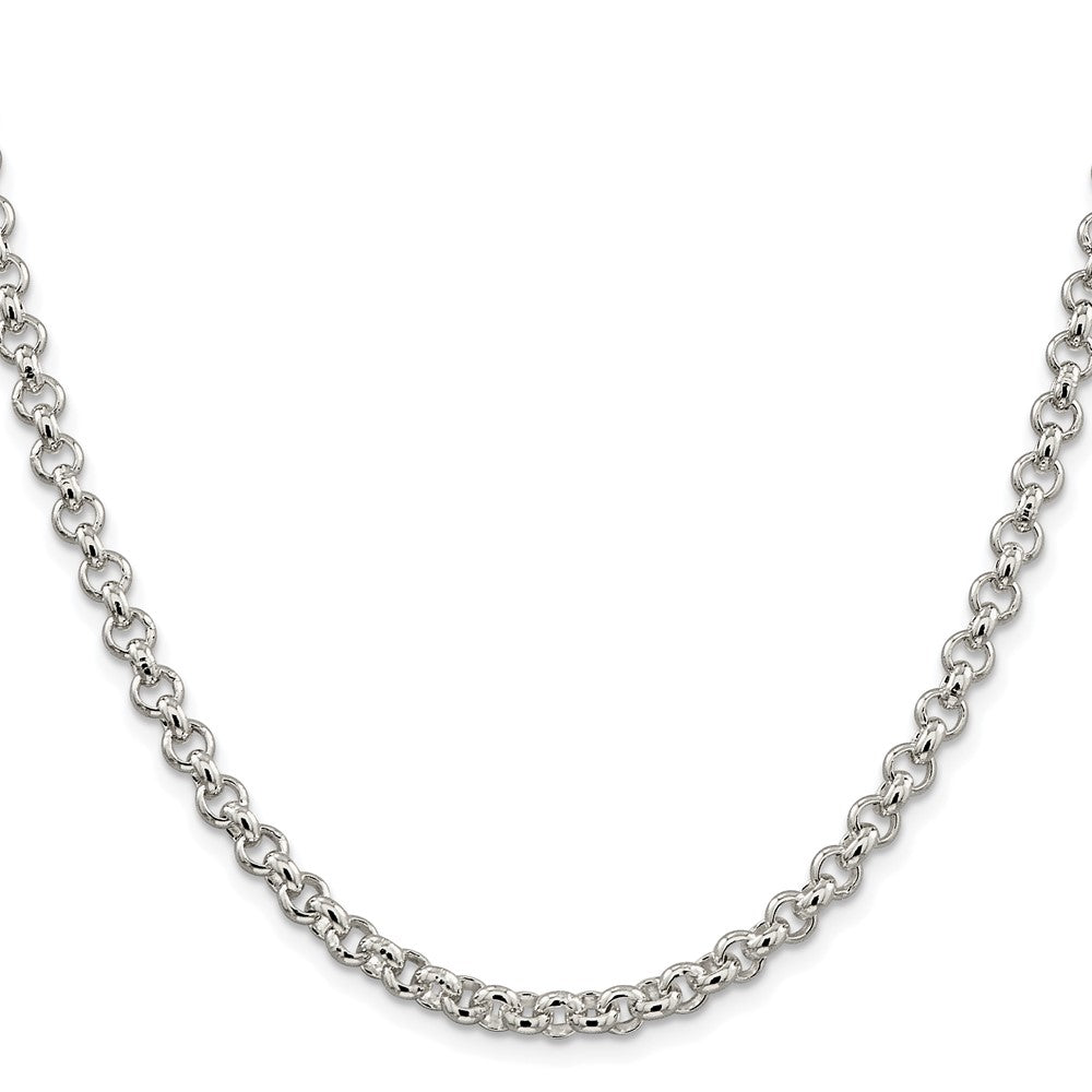 Buy Stylish 5mm Rhodium-Plated Sterling Silver Rolo Chain - Luxury Value!