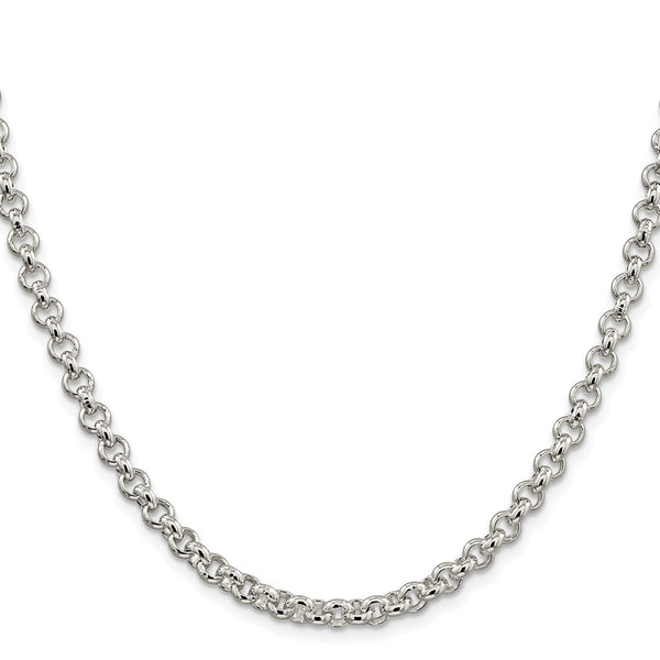 5mm Rhodium-Plated Sterling Silver Rolo Chain