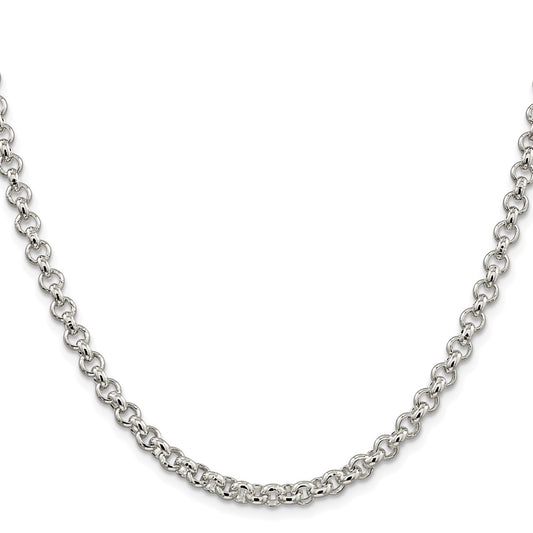 Buy Stylish 5mm Rhodium-Plated Sterling Silver Rolo Chain - Luxury Value!