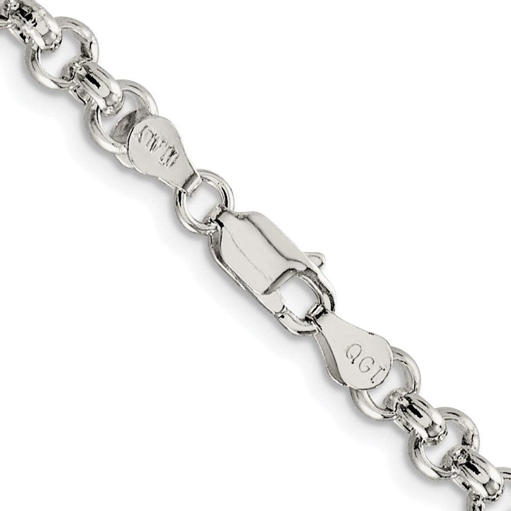 Buy Stylish 5mm Rhodium-Plated Sterling Silver Rolo Chain - Luxury Value!