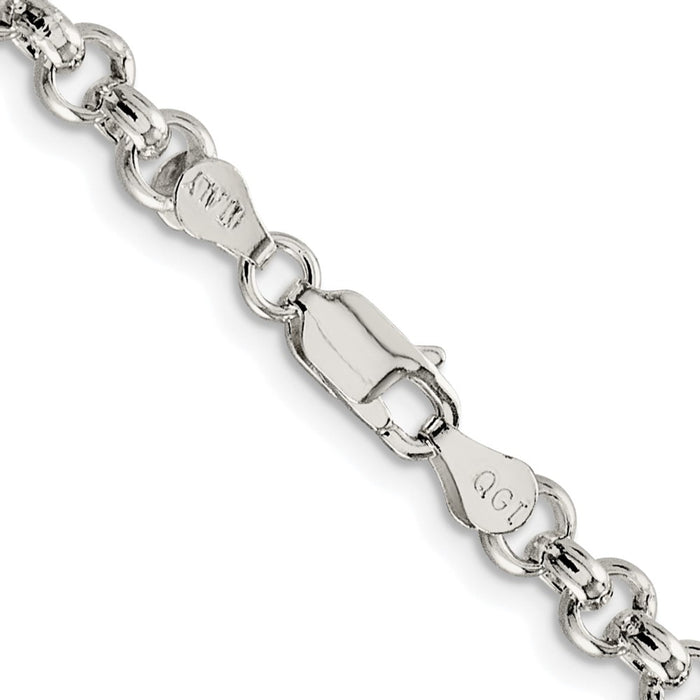 Buy Stylish 5mm Rhodium-Plated Sterling Silver Rolo Chain - Luxury Value!-3