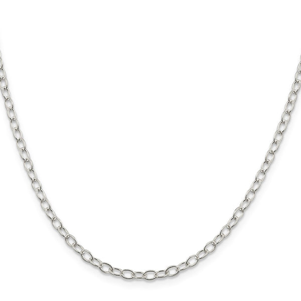 3.4mm Oval Cable Chain in Sterling Silver