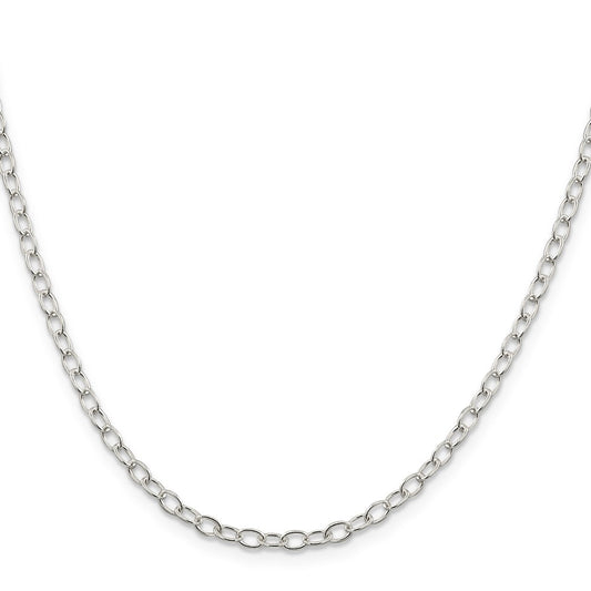 Buy Stylish 3.4mm Oval Cable Chain in High-Quality Sterling Silver