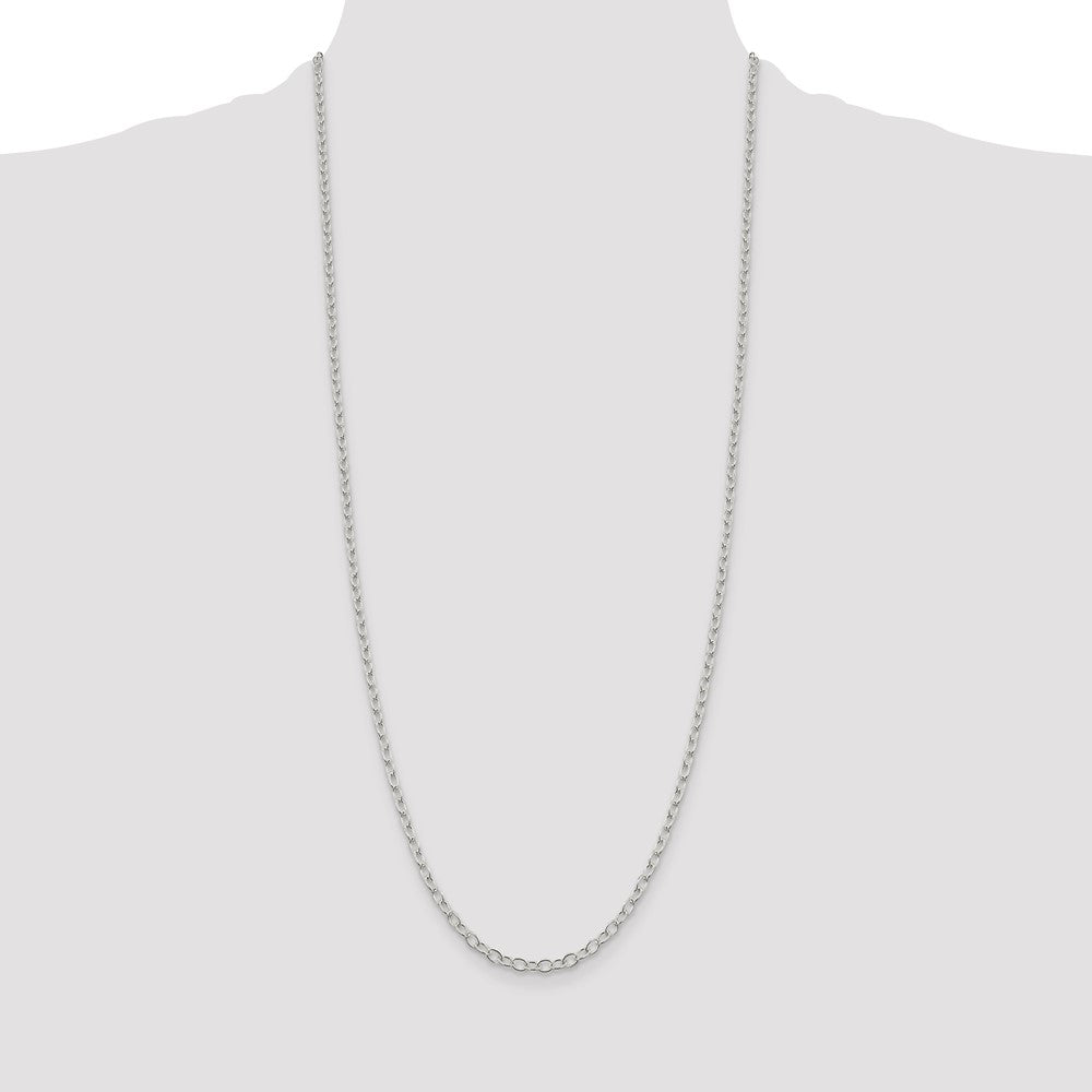 Buy Stylish 3.4mm Oval Cable Chain in High-Quality Sterling Silver