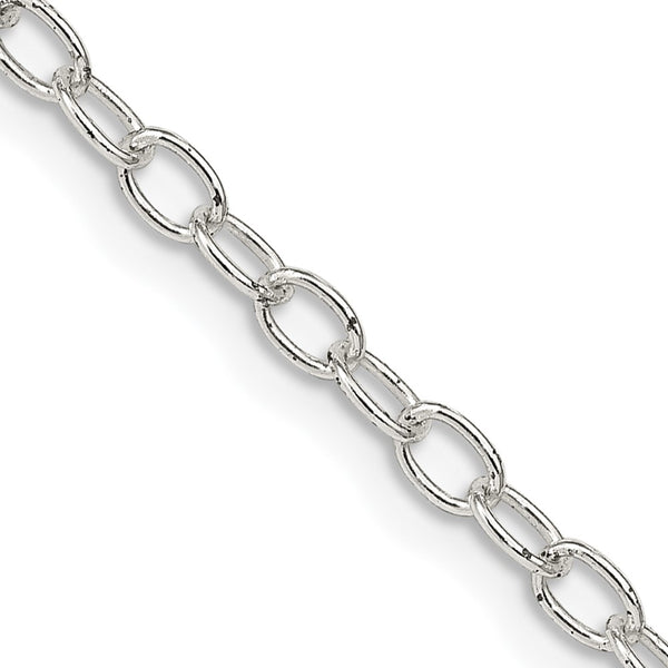 3.4mm Oval Cable Chain in Sterling Silver