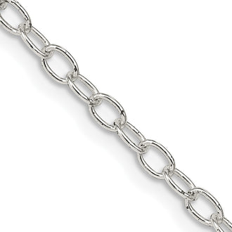 Buy Stylish 3.4mm Oval Cable Chain in High-Quality Sterling Silver