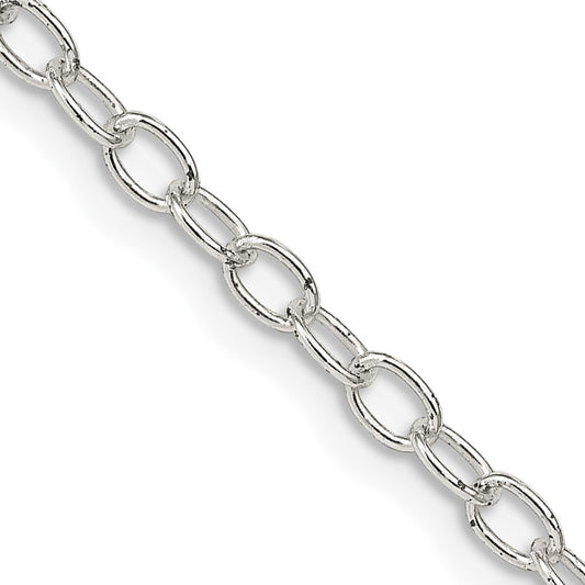 Buy Stylish 3.4mm Oval Cable Chain in High-Quality Sterling Silver