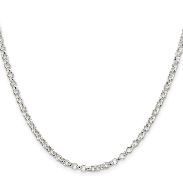 3.5mm Rhodium-Plated Sterling Silver Rolo Chain