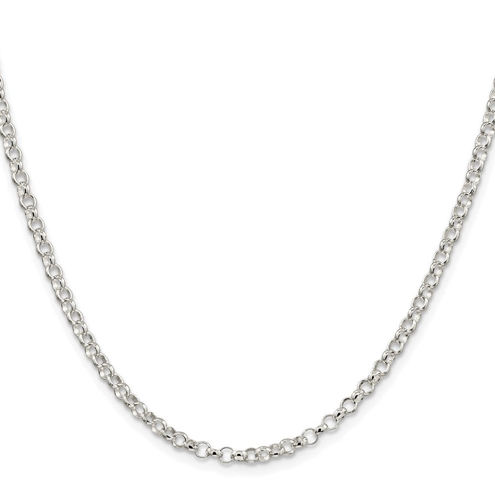 Exclusive Rhodium-Plated Sterling Silver 3.5mm Rolo Chain - Stylish Value!