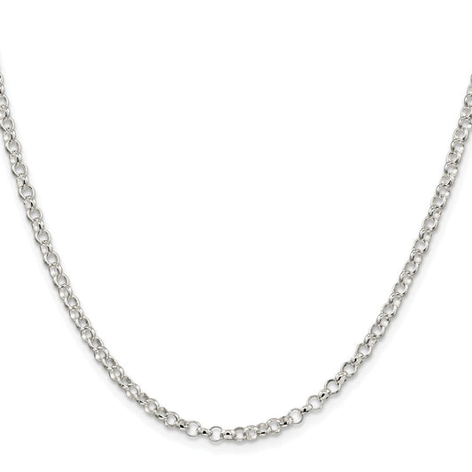 Exclusive Rhodium-Plated Sterling Silver 3.5mm Rolo Chain - Stylish Value!