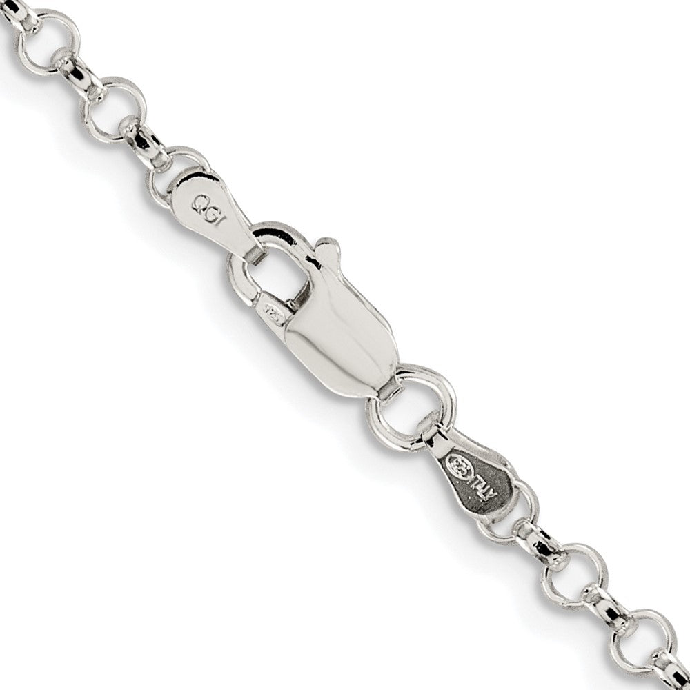 Exclusive Rhodium-Plated Sterling Silver 3.5mm Rolo Chain - Stylish Value!