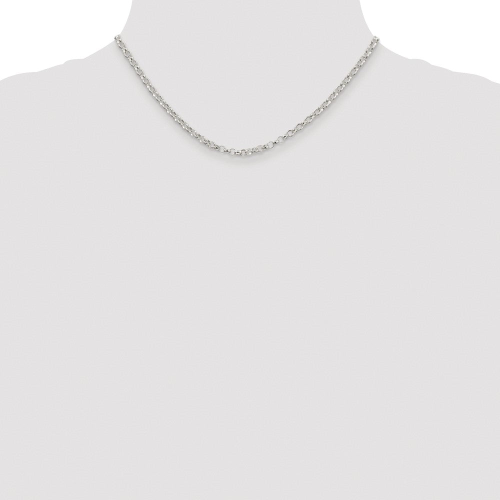 Exclusive Rhodium-Plated Sterling Silver 3.5mm Rolo Chain - Stylish Value!