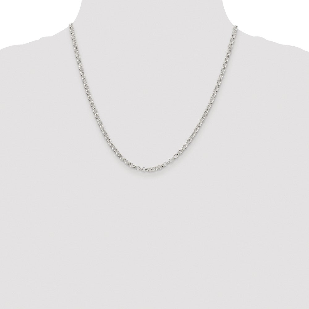 Buy Stylish 3.5mm Rhodium-Plated Sterling Silver Rolo Chain | Affordable Luxury