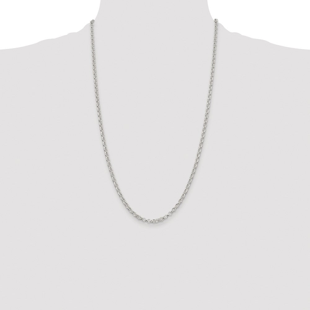 Buy Stylish Rhodium-Plated 3.5mm Sterling Silver Rolo Chain - Affordable Elegance