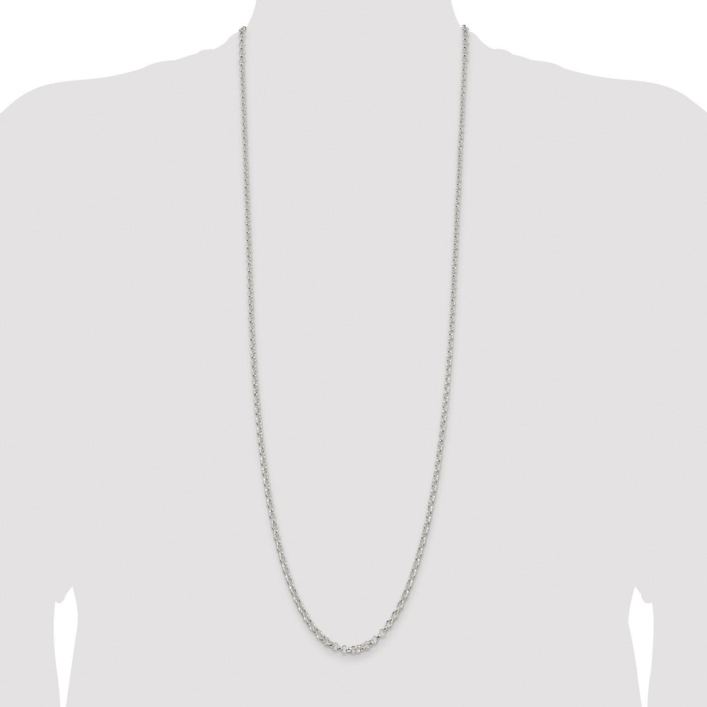 Buy Stylish Rhodium-Plated Sterling Silver 3.5mm Rolo Chain | Affordable Luxury