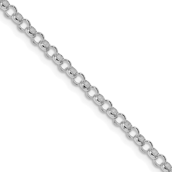 3.5mm Rhodium-Plated Sterling Silver Rolo Chain