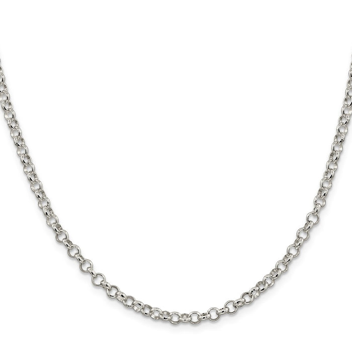 Exclusive 4mm Sterling Silver Rolo Chain - Stylish and Affordable Jewelry-2