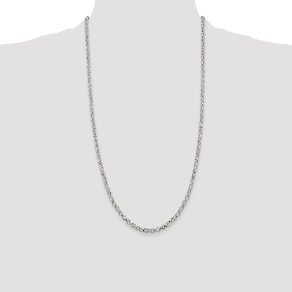 High-Quality 4mm Sterling Silver Rolo Chain - Stylish & Affordable Option