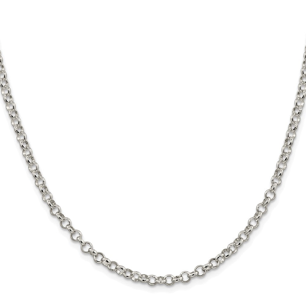 Buy Stylish Rhodium-Plated Sterling Silver 4mm Rolo Chain - Affordable Luxury