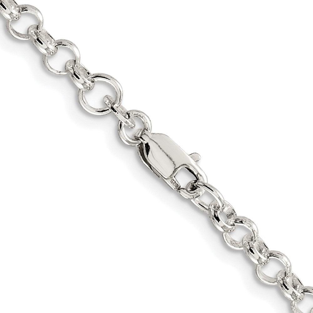 Buy Stylish Rhodium-Plated Sterling Silver 4mm Rolo Chain - Affordable Luxury