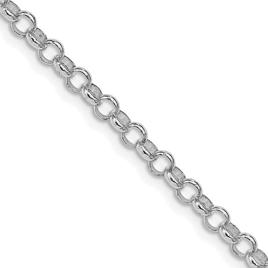 Buy Stylish Rhodium-Plated Sterling Silver 4mm Rolo Chain - Affordable Luxury
