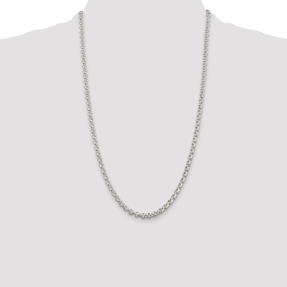 High-Quality 4.6mm Sterling Silver Rolo Chain - Stylish & Affordable Value!