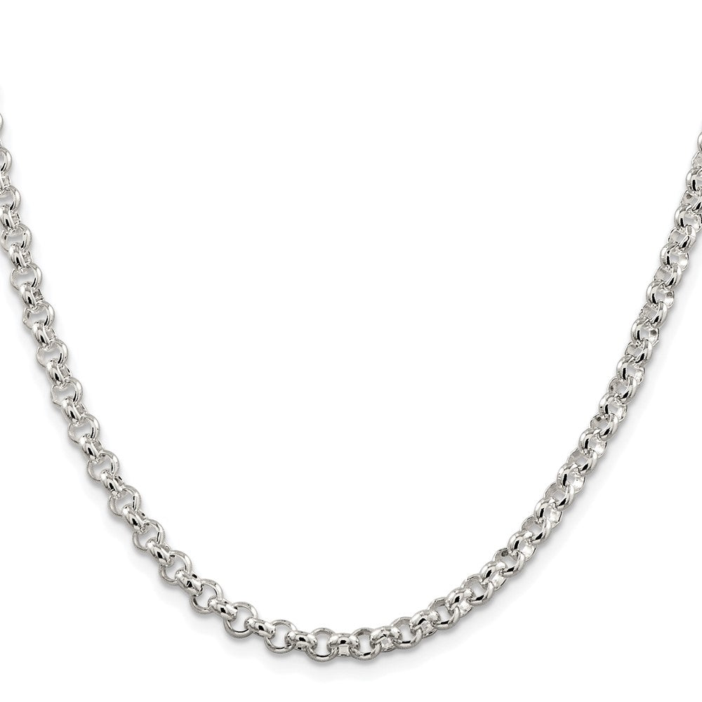 Buy Luxury Rhodium-Plated Sterling Silver 4.6mm Rolo Chain - Stylish Value!