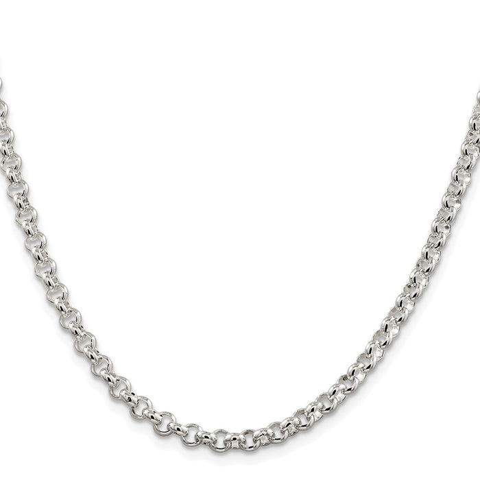 Buy Luxury Rhodium-Plated Sterling Silver 4.6mm Rolo Chain - Stylish Value!-2