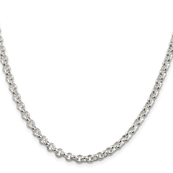 Rhodium-Plated 4.6mm Sterling Silver Rolo Chain