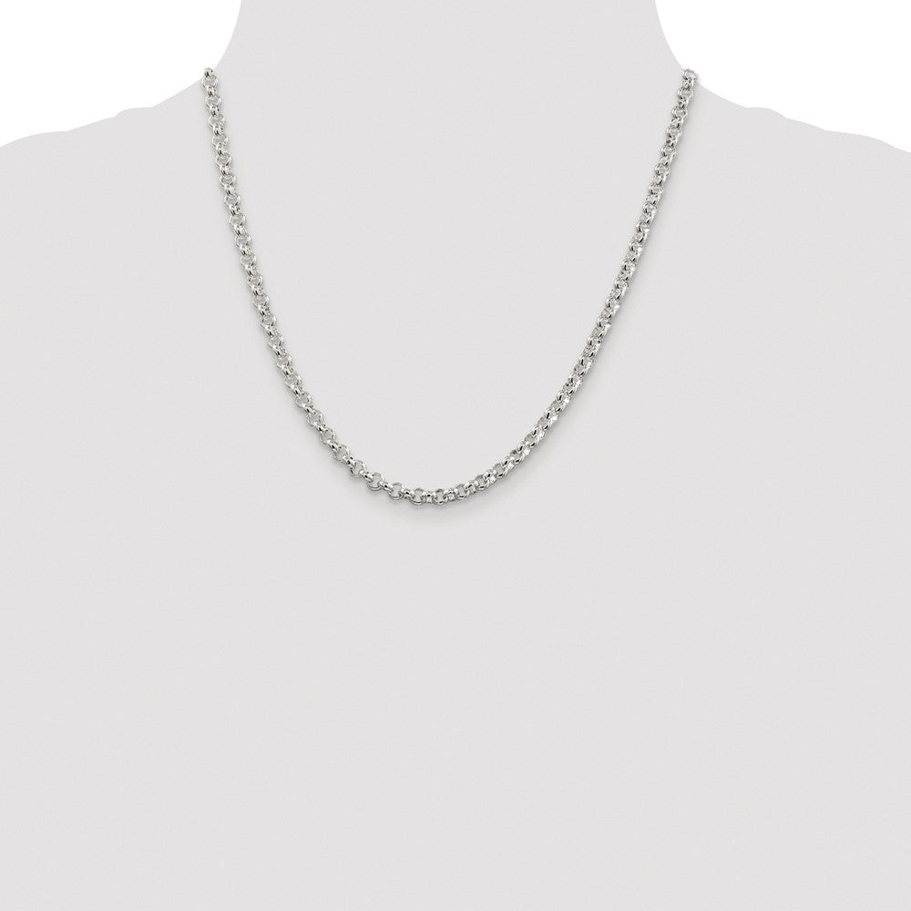 Buy Stylish Rhodium-Plated Sterling Silver 4.6mm Rolo Chain - Affordable Elegance