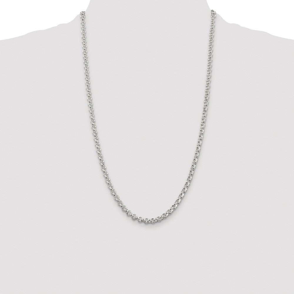 Exclusive Rhodium-Plated 4.6mm Sterling Silver Rolo Chain - Stylish Value