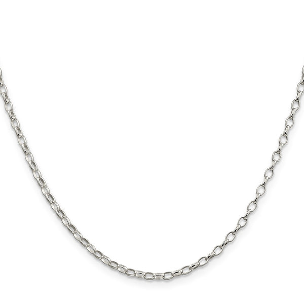 2.5mm Sterling Silver Oval Rolo Chain