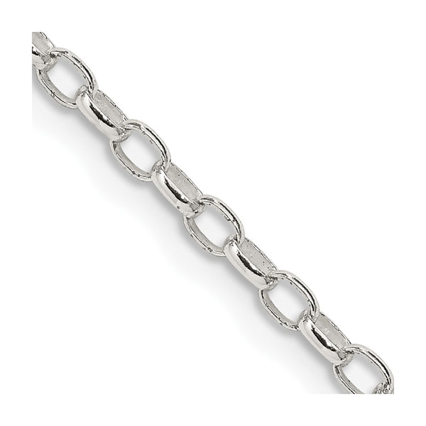 2.5mm Sterling Silver Oval Rolo Chain