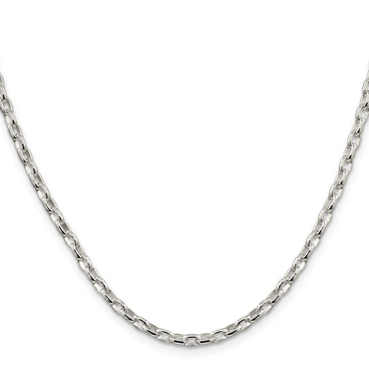 Buy Stylish 3.2mm Oval Fancy Rolo Link Chain in High-Quality Sterling Silver