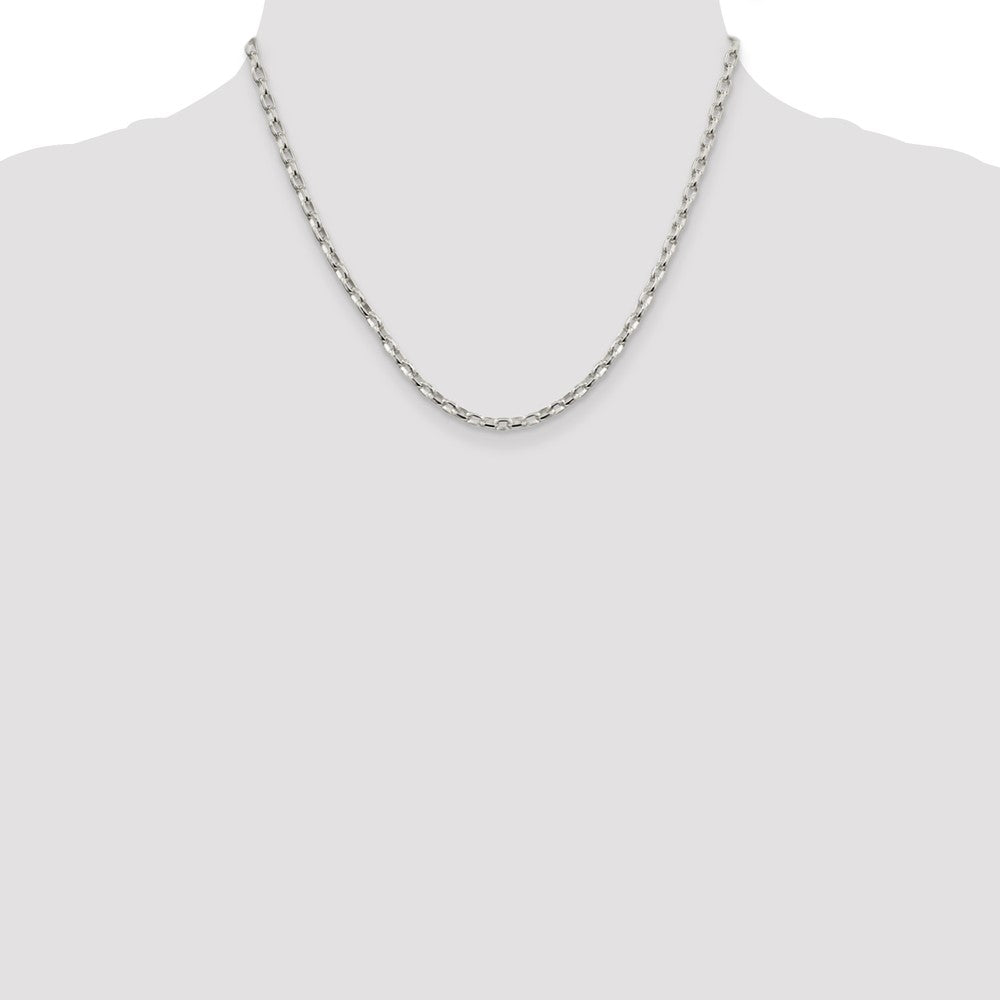 Buy Stylish 3.2mm Oval Fancy Rolo Link Chain in High-Quality Sterling Silver