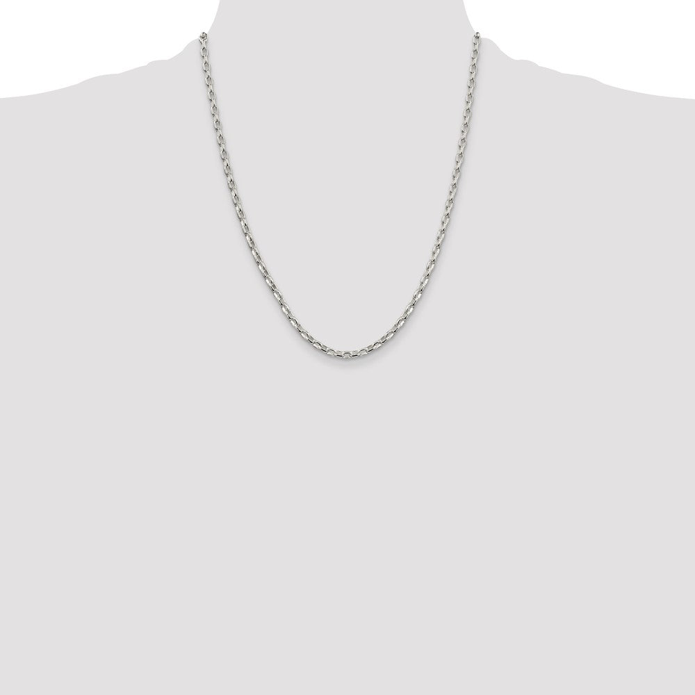 Buy Stylish 3.2mm Sterling Silver Oval Rolo Chain - High-Quality Elegance