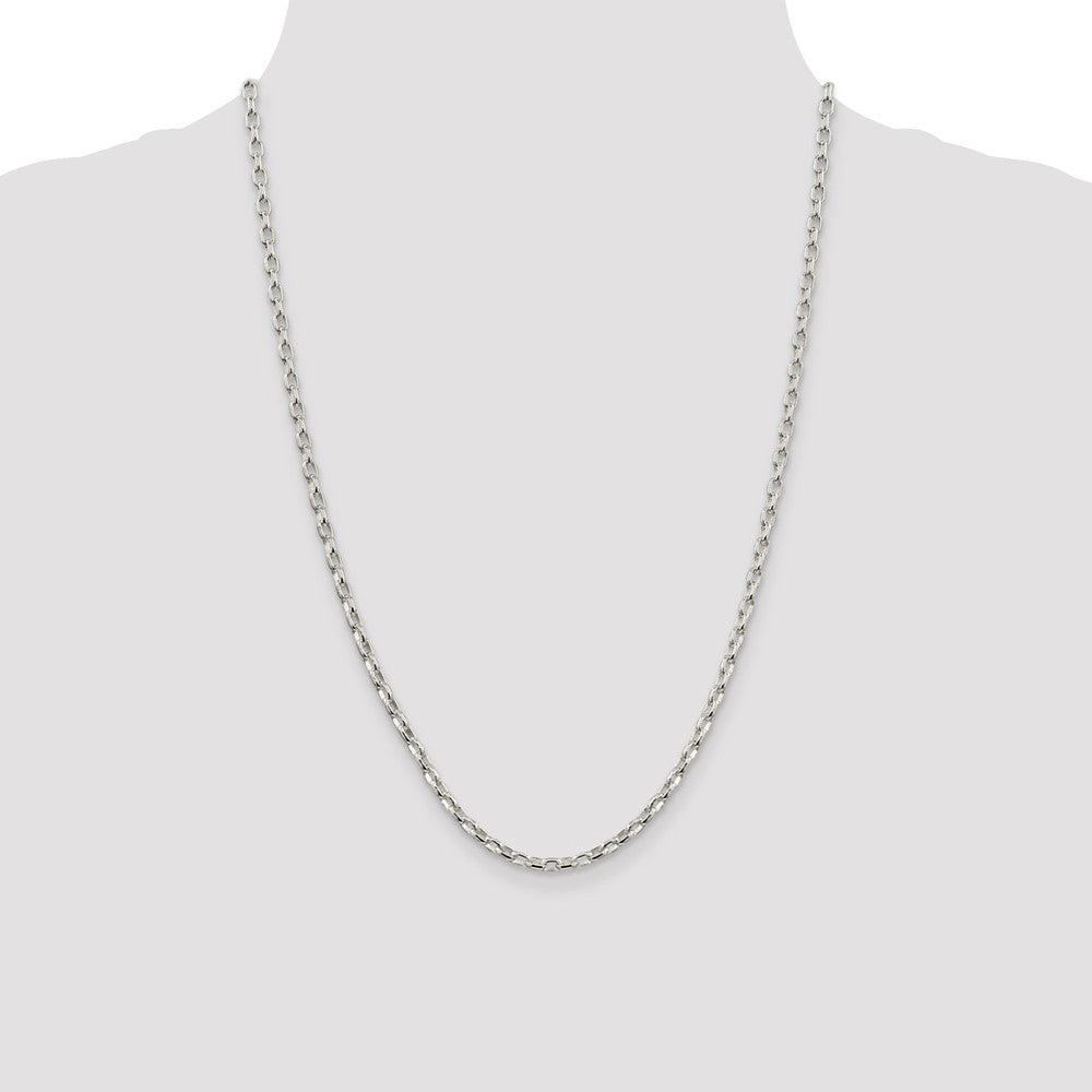 Buy Stylish Sterling Silver 3.2mm Oval Rolo Chain - Luxury Elegance