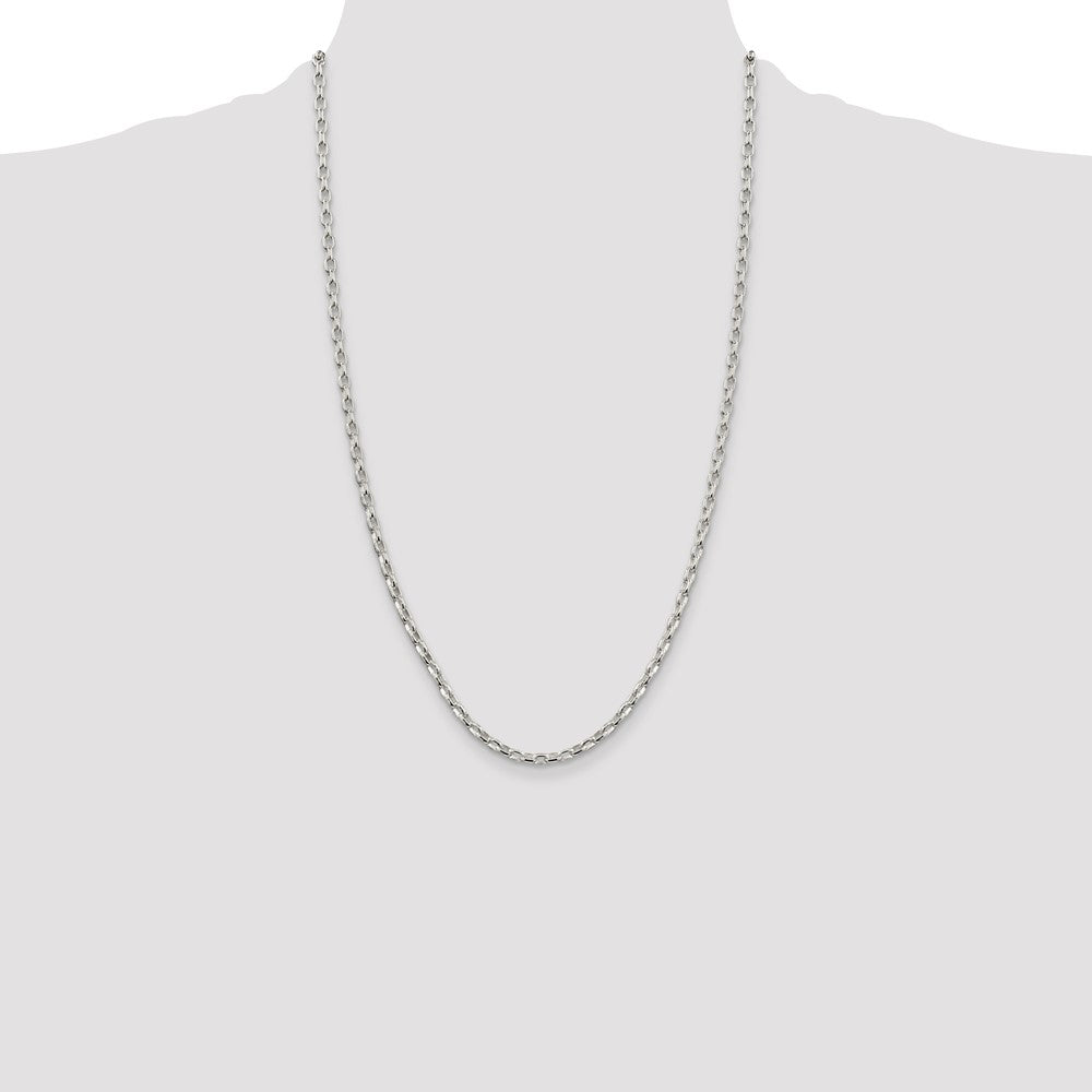 Buy Stylish 3.2mm Sterling Silver Oval Rolo Link Chain - Affordable Luxury!