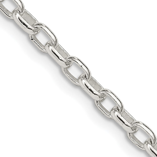 3.2mm Sterling Silver Oval Rolo Chain