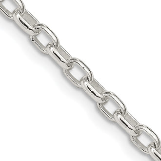 Buy Stylish 3.2mm Sterling Silver Oval Rolo Link Chain - Affordable Luxury!