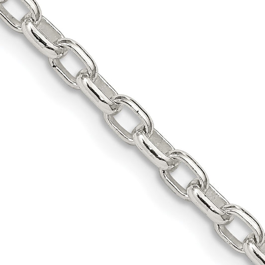 Buy Stylish 3.2mm Oval Fancy Rolo Link Chain in High-Quality Sterling Silver