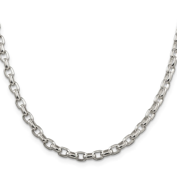 4.4mm Sterling Silver Oval Rolo Chain - Style GR1-1033228