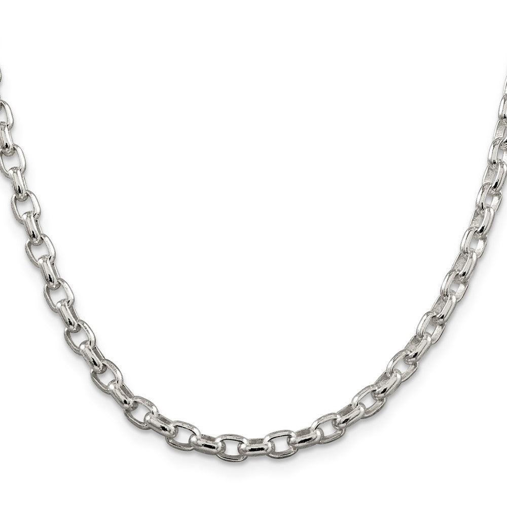 Designer Sterling Silver 4.4mm Oval Rolo Link Chain - Stylish & Affordable!