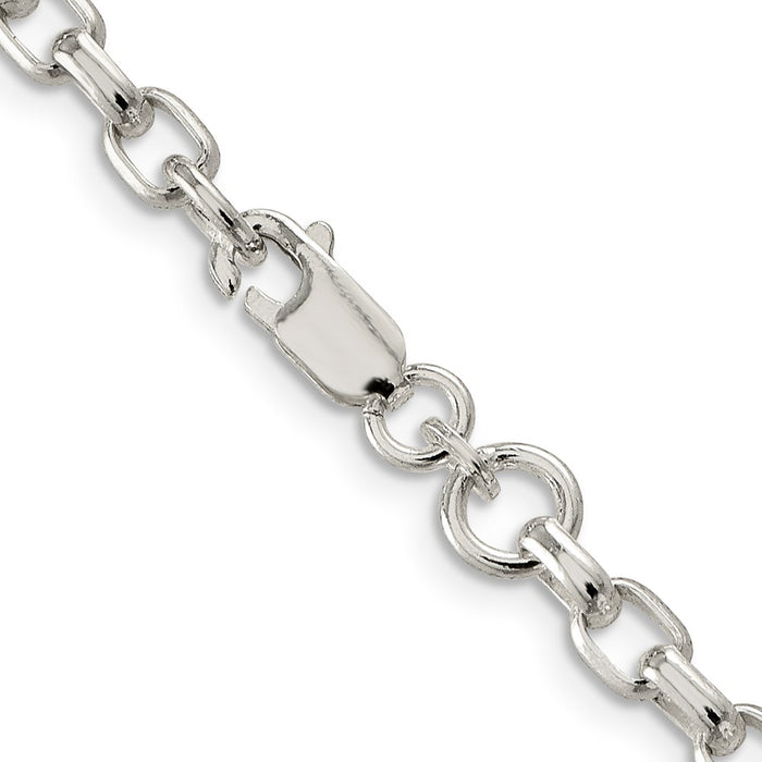 Designer Sterling Silver 4.4mm Oval Rolo Link Chain - Stylish & Affordable!-3