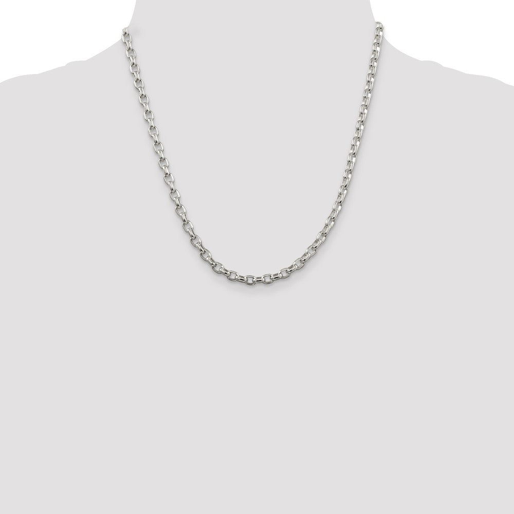 Designer Sterling Silver 4.4mm Oval Rolo Link Chain - Stylish & Affordable!
