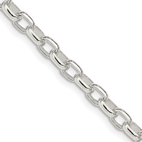 Sterling Silver 4.4mm Oval Fancy Rolo Link Chain