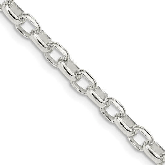 High-quality Sterling Silver 4.4mm Oval Fancy Rolo Link Chain - Stylish Design