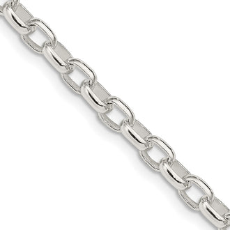 Buy Stylish 4.4mm Sterling Silver Oval Rolo Chain | High-Quality Jewelry
