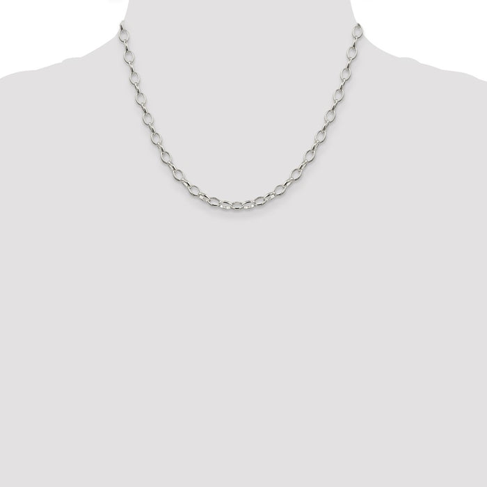 High-Quality 5mm Sterling Silver Fancy Rolo Chain - Stylish & Affordable Price-4